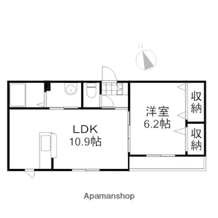 プラシス 壱番館【2階】の間取り