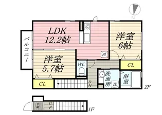 トゥールモンド 【2階】の間取り