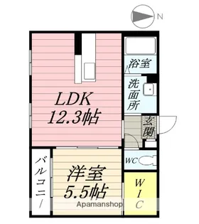1LDKの間取り画像