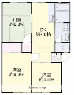 あさひコーポB【1階】の間取り