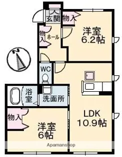 アルトーレ カーサ A棟【1階】の間取り