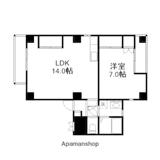 ロータスマンション岡山【401号室】の間取り