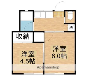 新和アパート【2-2号室】の間取り