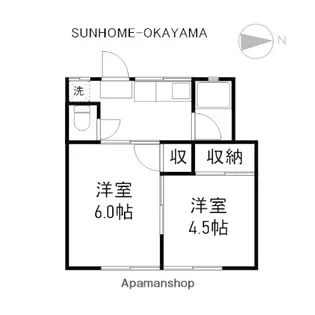 新和アパート【2-3号室】の間取り