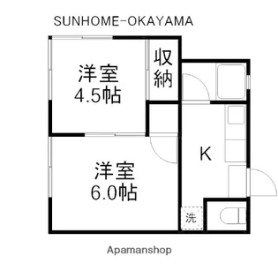 新和アパート【2-1号室】の間取り