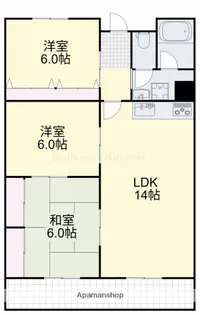 インペリアルハイツ今【4階】の間取り