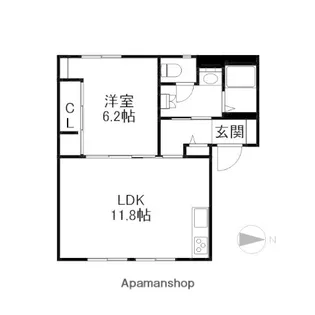 フレグランス京町【1階】の間取り