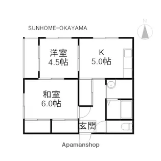 マンションオモテ【101号室】の間取り