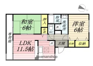 ニューハピニスB棟【102号室】の間取り