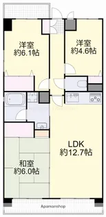 ル・サンク西市【3階】の間取り