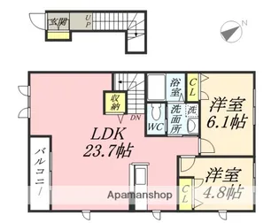 ラ・パルテール金岡東町 参番館【2階】の間取り