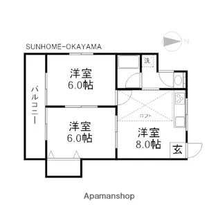ハーモニーハイツ【2階】の間取り