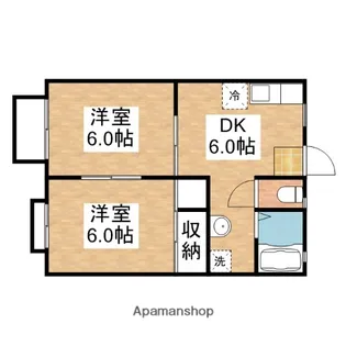 シャンポール中川【2階】の間取り