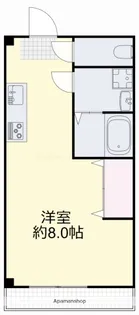 1DKの間取り画像