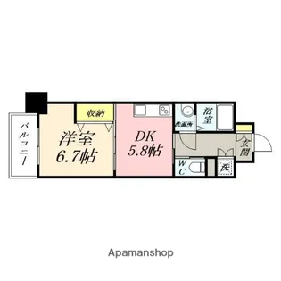 アルファレガロ西古松【5階】の間取り