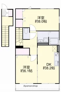 フルール壱番館B【202号室】の間取り