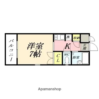 アルファ西古松【405号室】の間取り