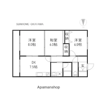 レジデンス泉【105号室】の間取り