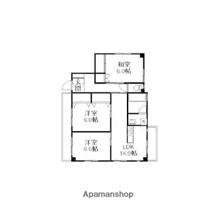 フラワーハイツⅥ棟【Ⅵ-1号室】の間取り