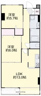 山陽マンション【102号室】の間取り