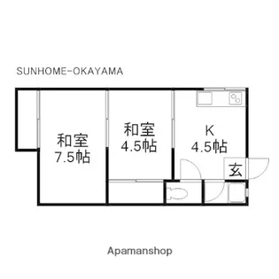 リバティーアパート【1階】の間取り