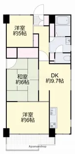 岡山県岡山市北区弓之町【マンション】の間取り