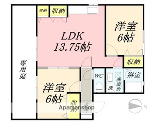 メゾンフルール【1階】の間取り