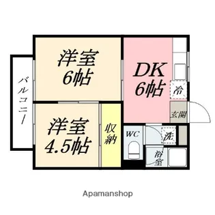 コーポ操扇山【2-3号室】の間取り