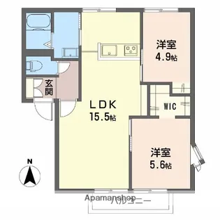 サンディスク米山 A棟【2階】の間取り