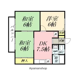 プレジールコスモスB棟【2階】の間取り