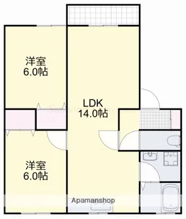 2LDKの間取り画像