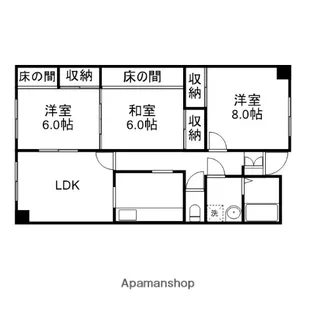 アメニティー伊島【401号室】の間取り