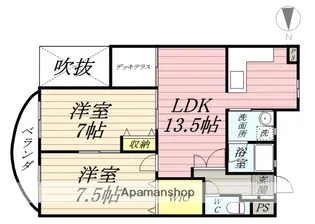 ラ・クール庭瀬【205号室】の間取り
