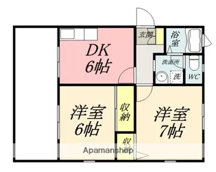 ガーデンハイツ福島D【1階】の間取り