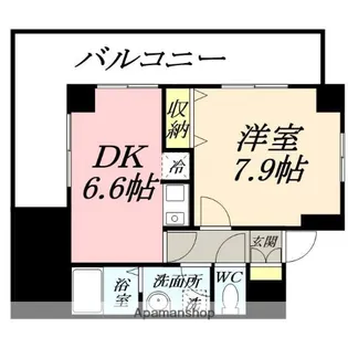 1DKの間取り画像