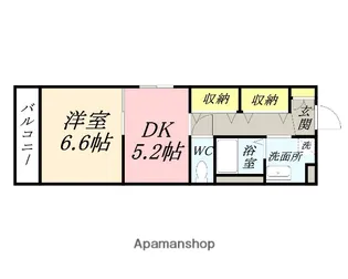 COCO新屋敷【101号室】の間取り