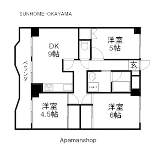 アンシャンテ岡山【4階】の間取り
