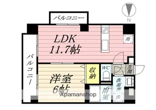エルベ瓦町【6階】の間取り