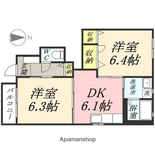 ピュアズ A棟【1階】の間取り