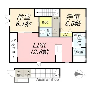 メゾンボヌール B棟【2階】の間取り