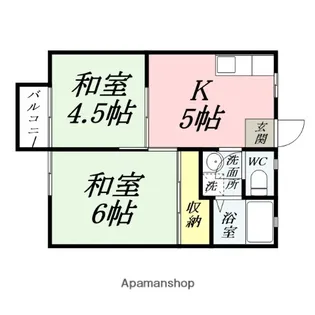 後神ハイライズC棟【202号室】の間取り