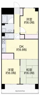コープ野村京山【202号室】の間取り