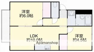 プレジール関【201号室】の間取り