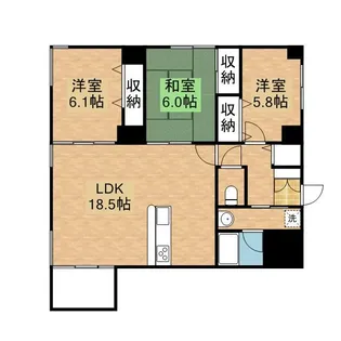 両備グレースマンション医大南【0201号室】の間取り