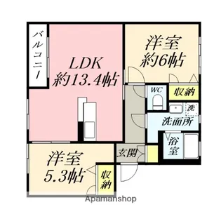 ラ・パルテール原尾島 【2階】の間取り