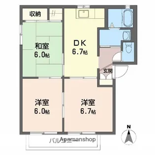 シャーメゾンつかさ B棟【1階】の間取り