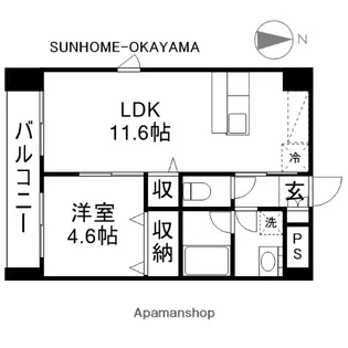 サウスイン奥田【1階】の間取り