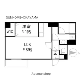 LST表町Ⅲ【4階】の間取り