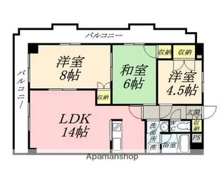 アリベ東古松【703号室】の間取り