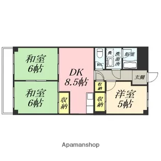 ヤマシタ大元ビル【602号室】の間取り